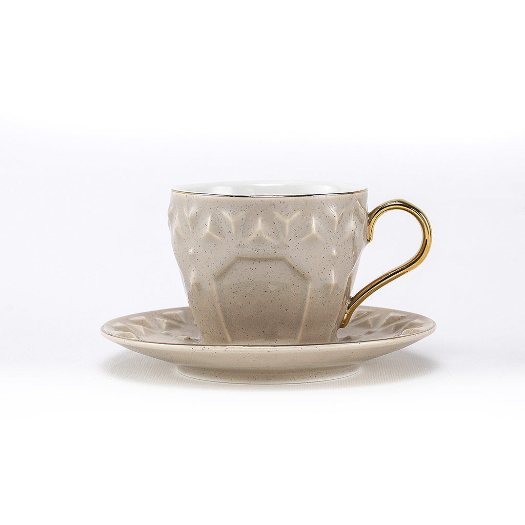 Decopor Dotted Wheat 6/6 Milk cup and saucer 200 ml RS-2121