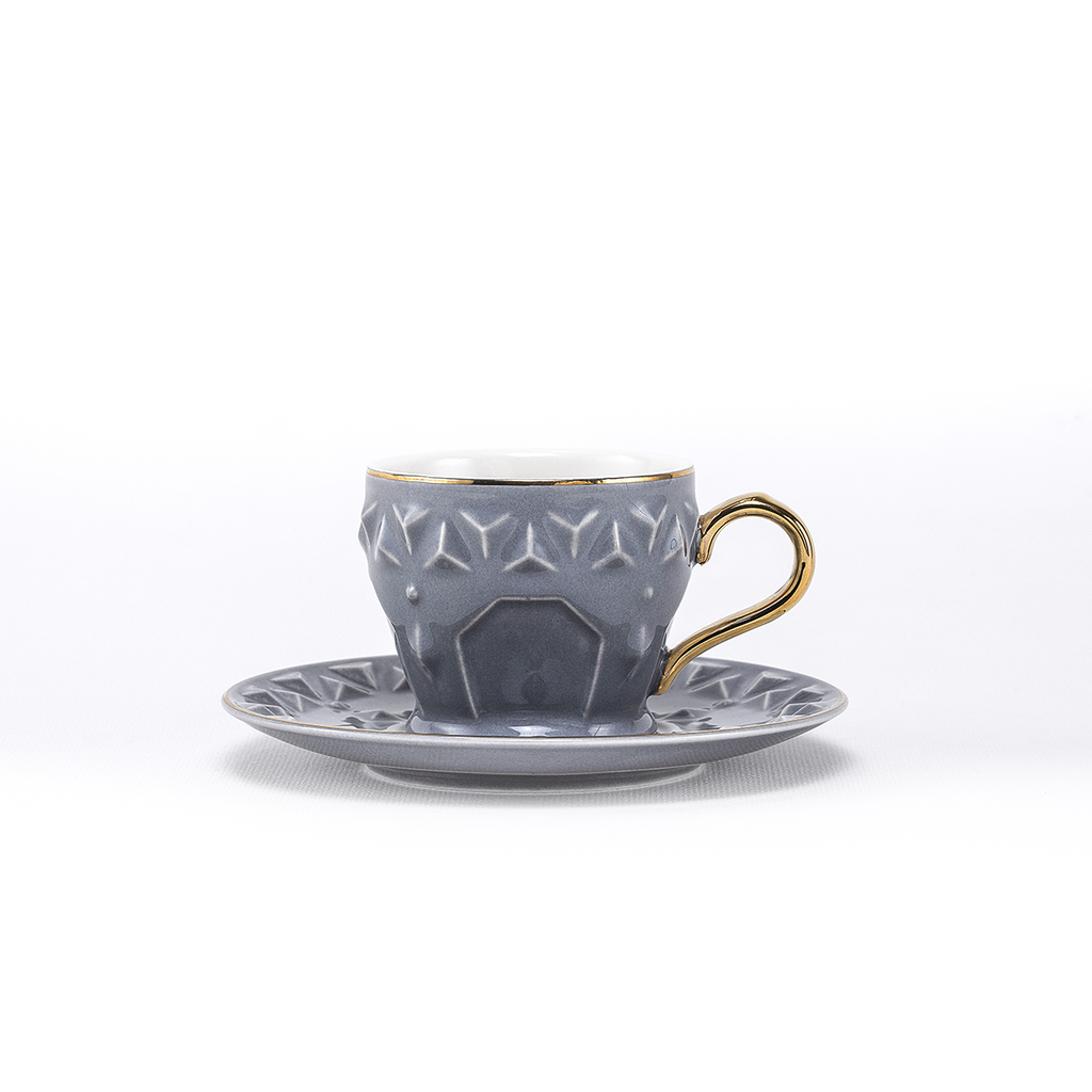 Decopor Cadet Grey 6/6 coffee cup and saucer 75 ml RS-2121