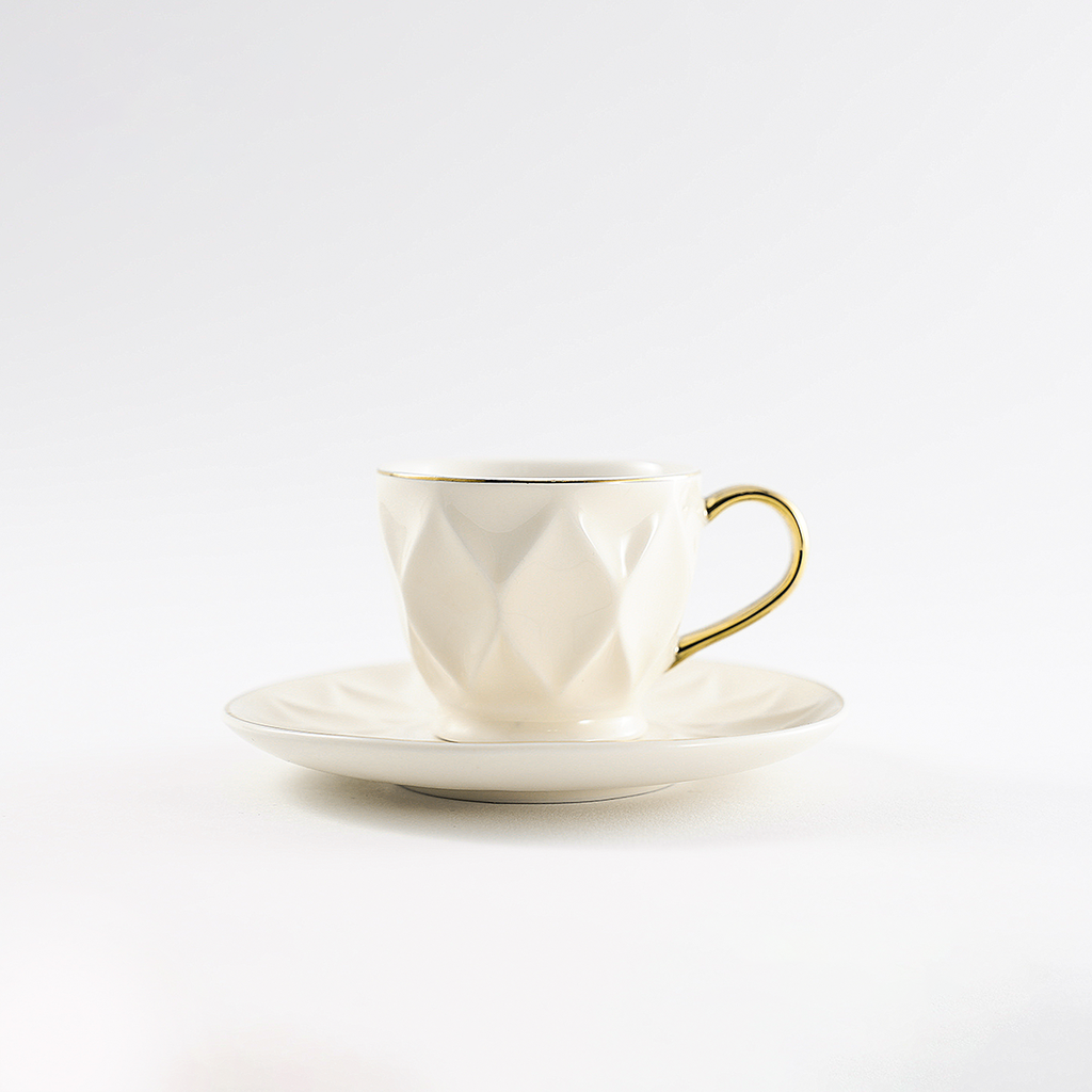 Decopor Creamy White 6/6 coffee cup and saucer 75 ml RS-2323