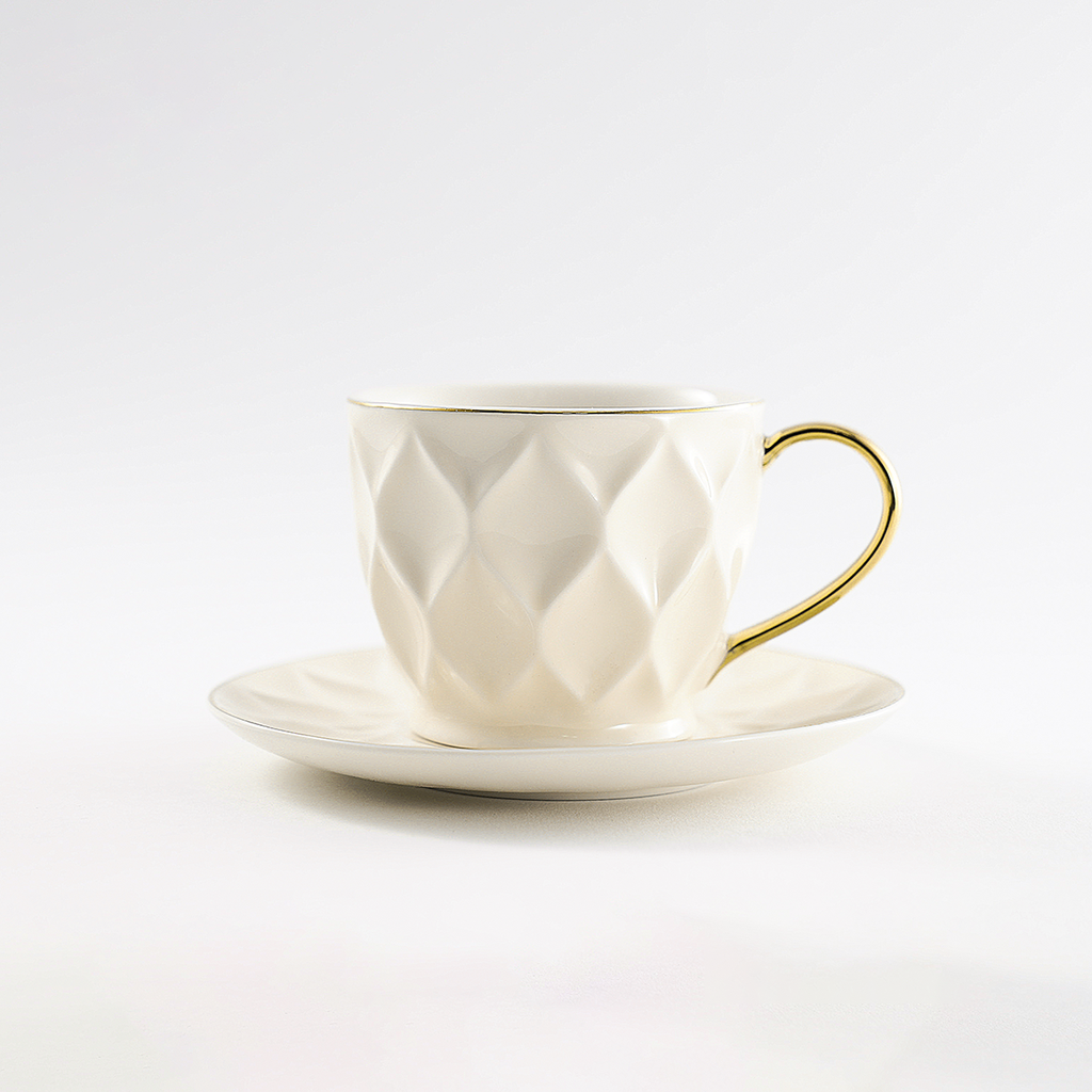 Decopor Creamy White 6/6 Milk cup and saucer 200 ml RS-2323