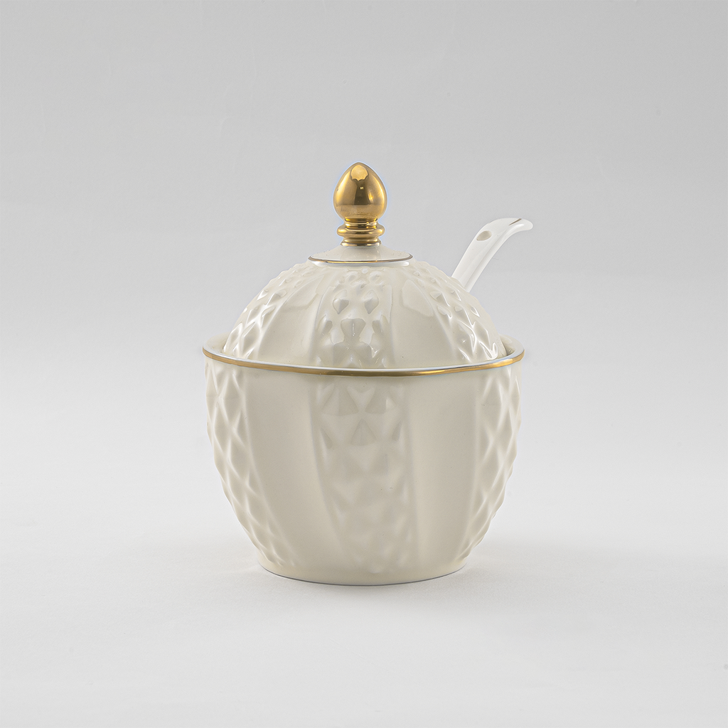 Decopor Porcelain Tea/cawa/Sugarpot 51 Pieces serving set Creamy White RS-2424