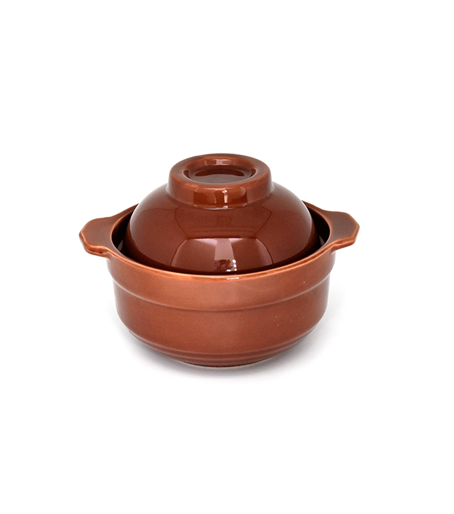 Che Brucia Porcelain Bowl with Cover Set 16.5 cm Brown