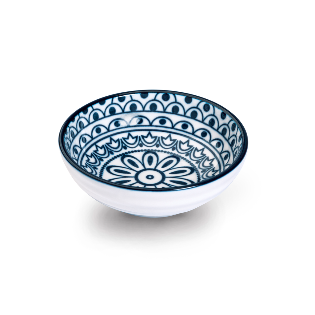 Che Brucia Arabesque Blue Porcelain Round Dish 9 cm /3.5"