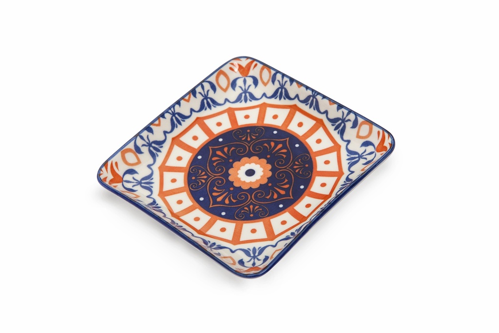 Che Brucia Henna Porcelain Oval Desserts Square Plate 12.3 cm / 5"