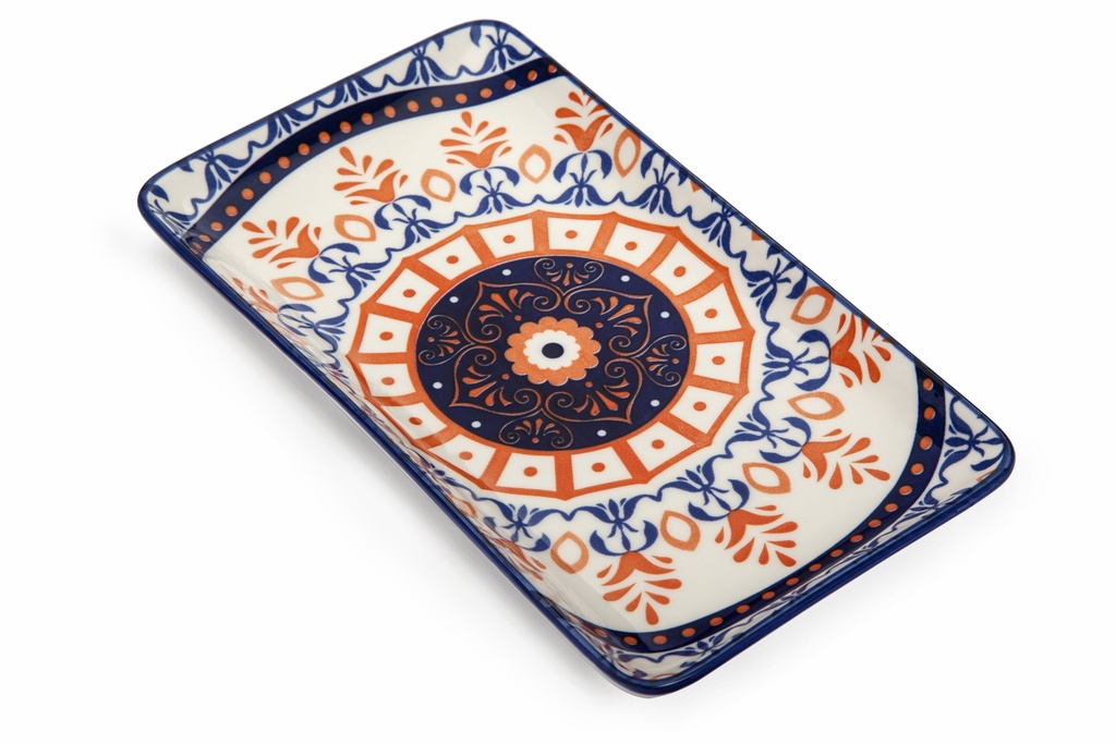 Che Brucia Henna Porcelain Rectangular Plate 22.5 cm / 9"