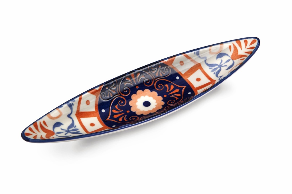 Che Brucia Henna Porcelain Boat Shape Dish 23 cm / 9"
