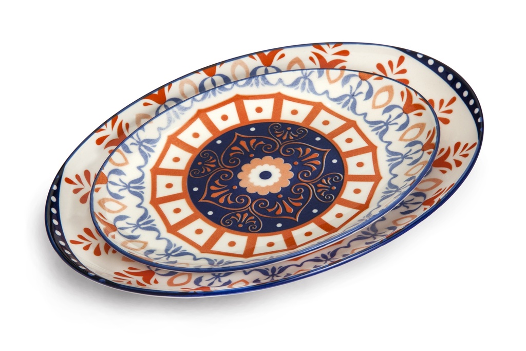 Che Brucia Henna Porcelain Oval Plate 8"