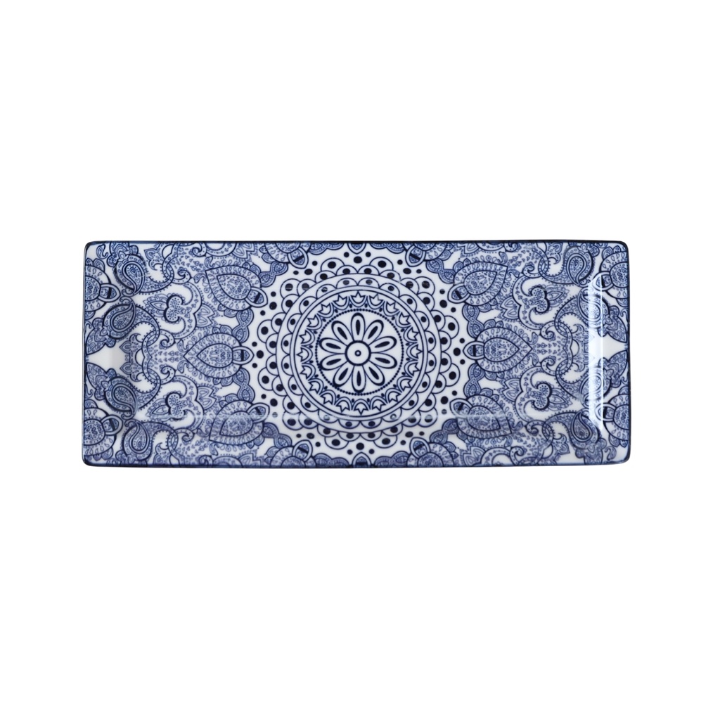 Che Brucia Arabesque Blue Rectangular Plate 29 cm X 12 cm