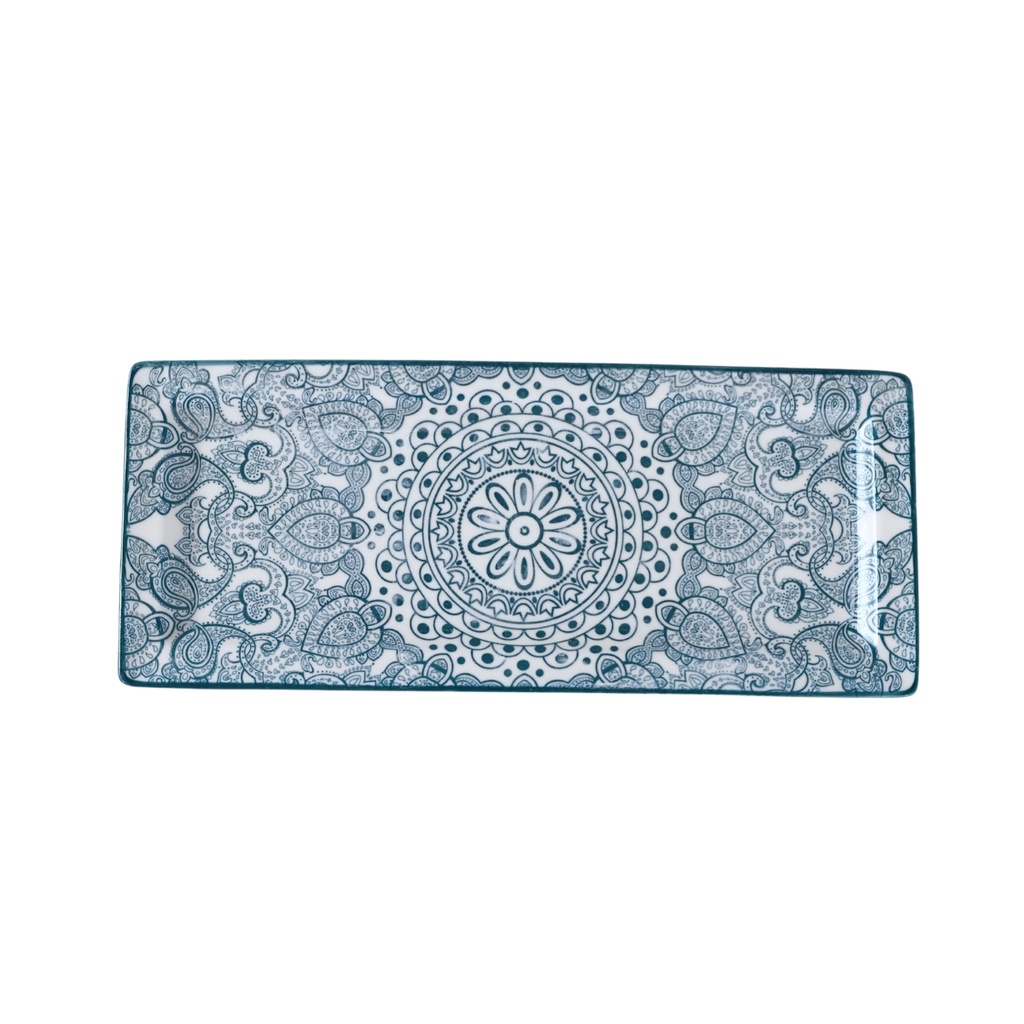 Che Brucia Arabesque Green Rectangular Plate 29 cm X 12 cm