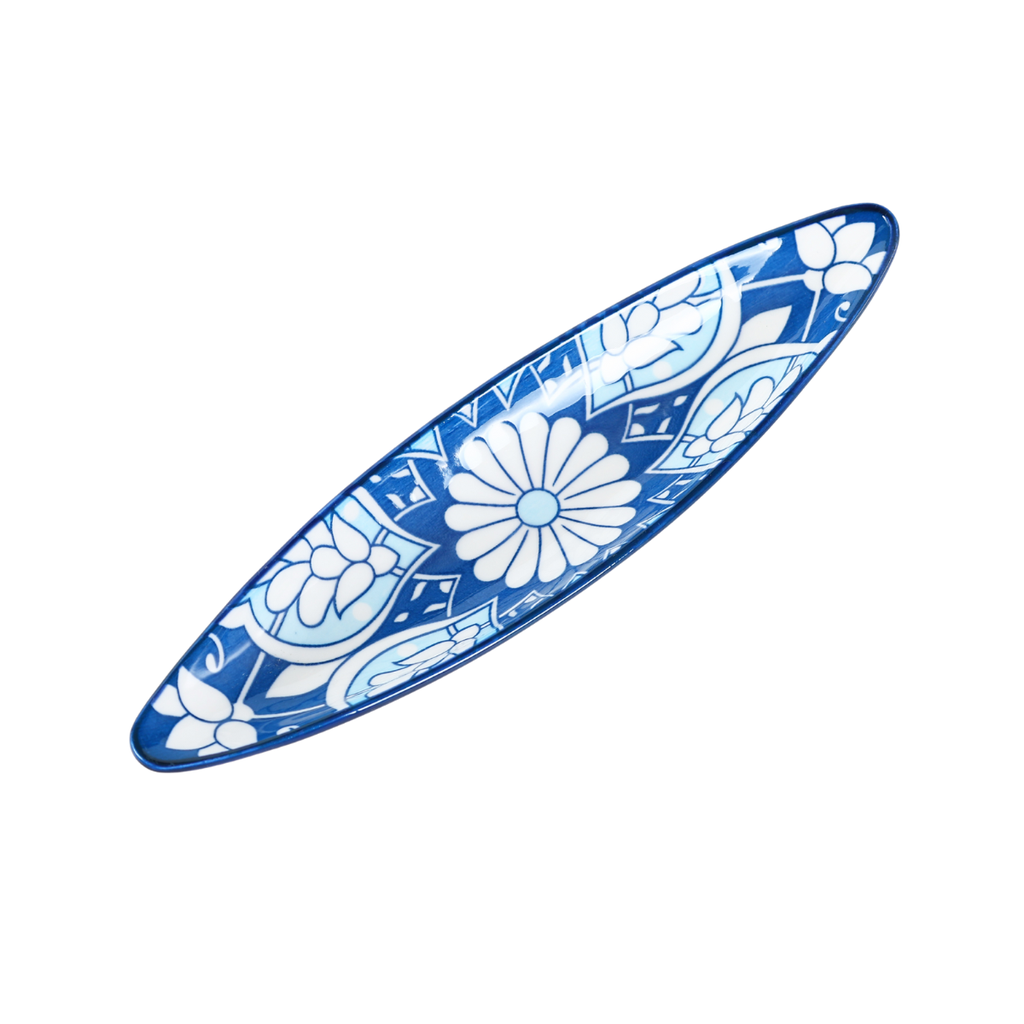 Che Brucia 9.125" Boat Shape Dish Mosaic Design