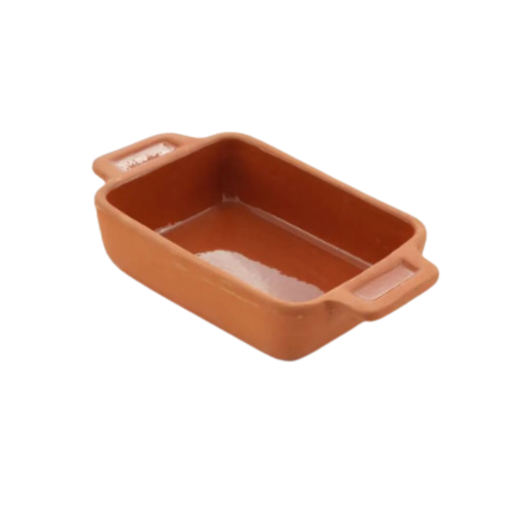 Che Brucia Clay Buca Rectangle Oven Tray with Handle 22 x 11 x 4.5 cm Inner Glazed