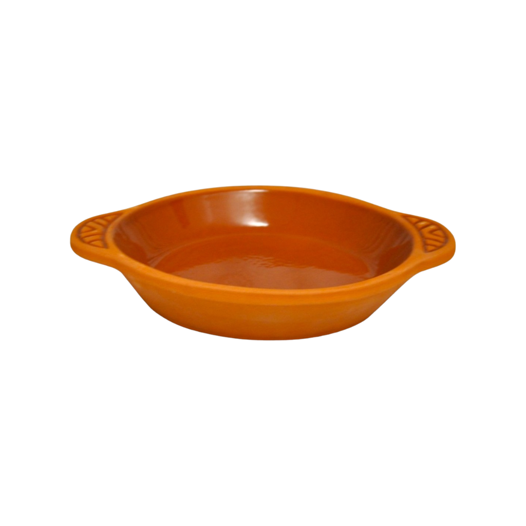 Che Brucia Clay Sahan Round Oven Tray with Handle 20 x 3 cm Inner Glazed