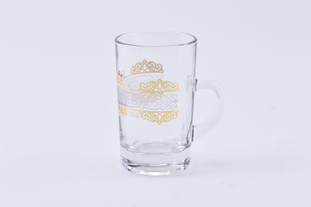 6pcs glass tumbler set W handle / 42931