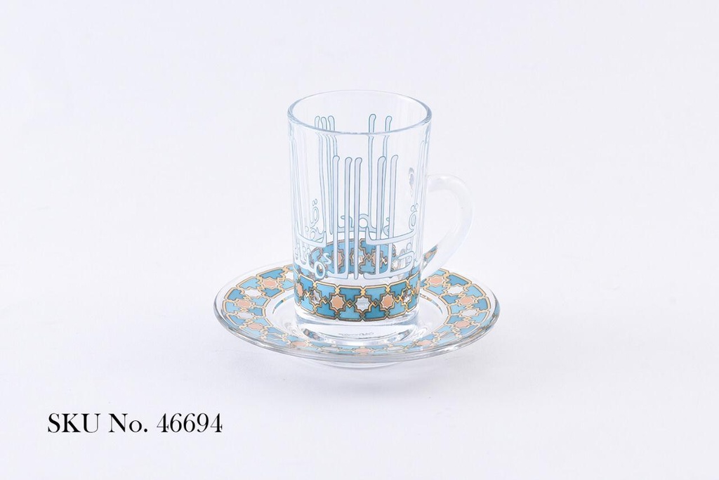 Tea glass and saucer set 12pcs / 46694