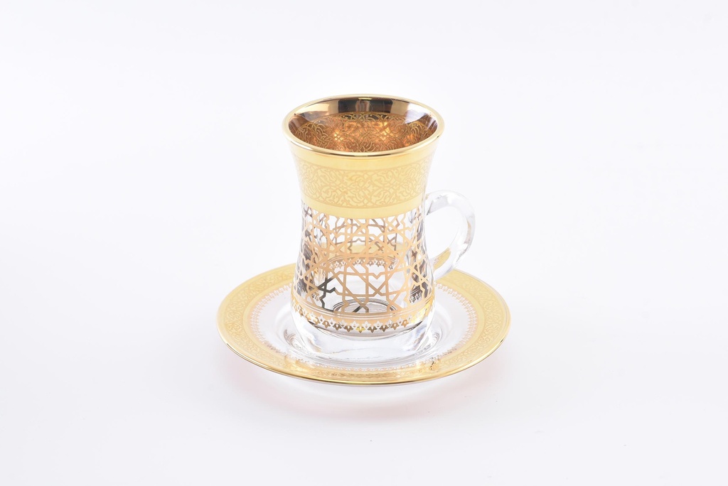 Tea glass and saucer set 12pcs / 46765
