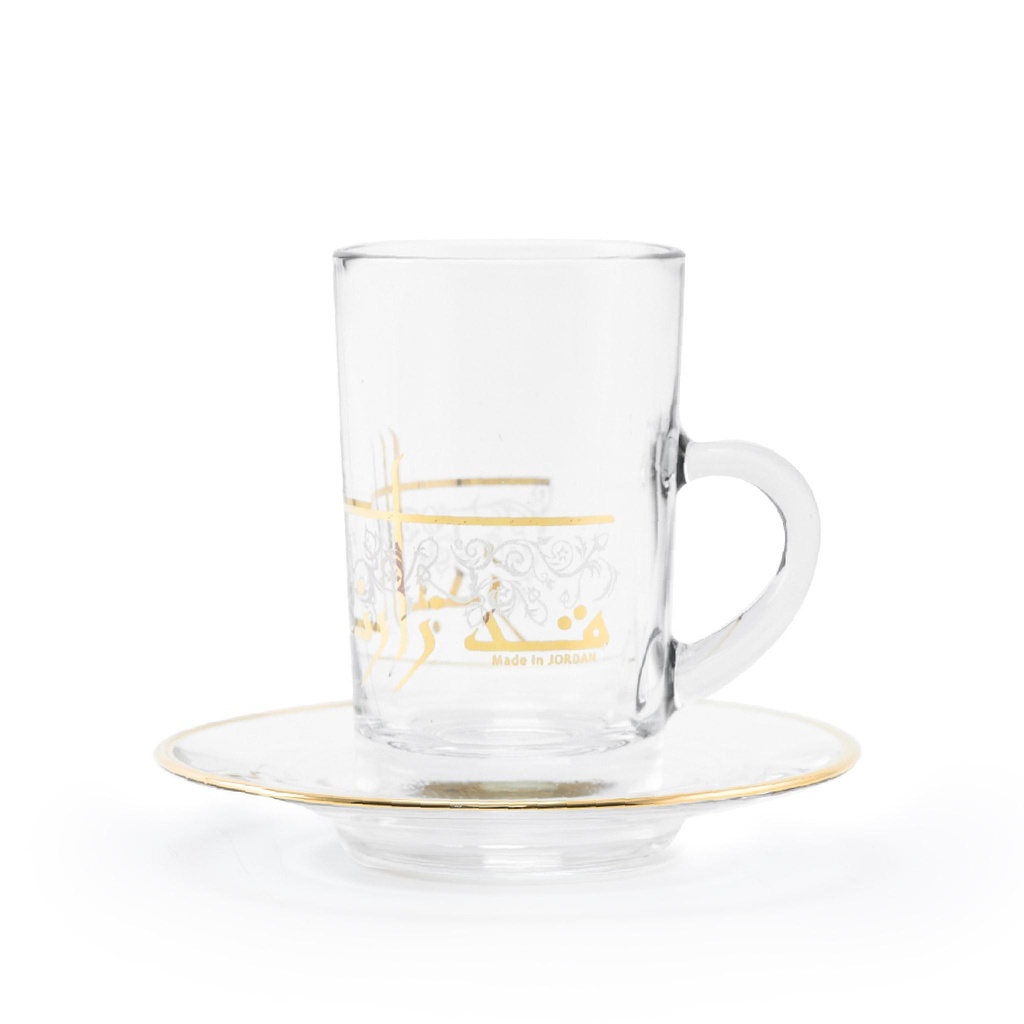 gold tea cea glass / 46782