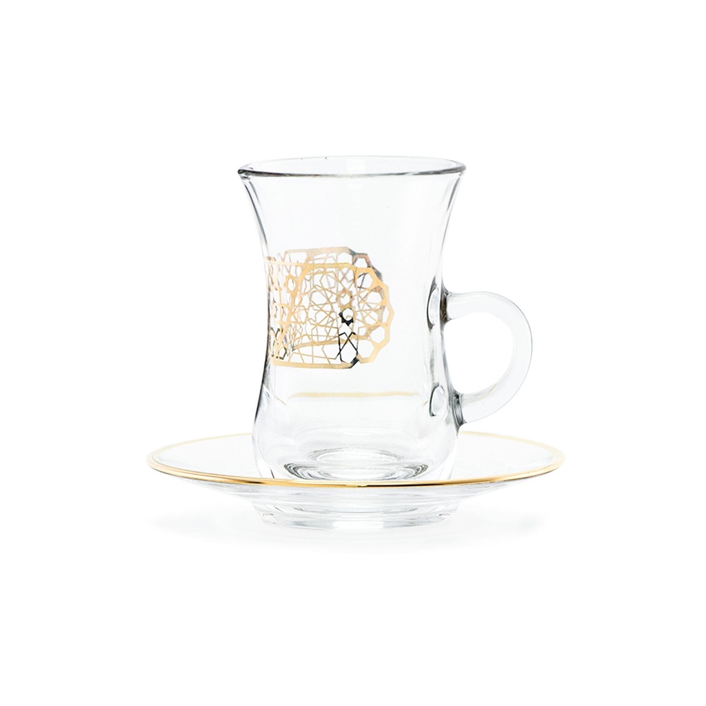 gold tea cea glass / 46813