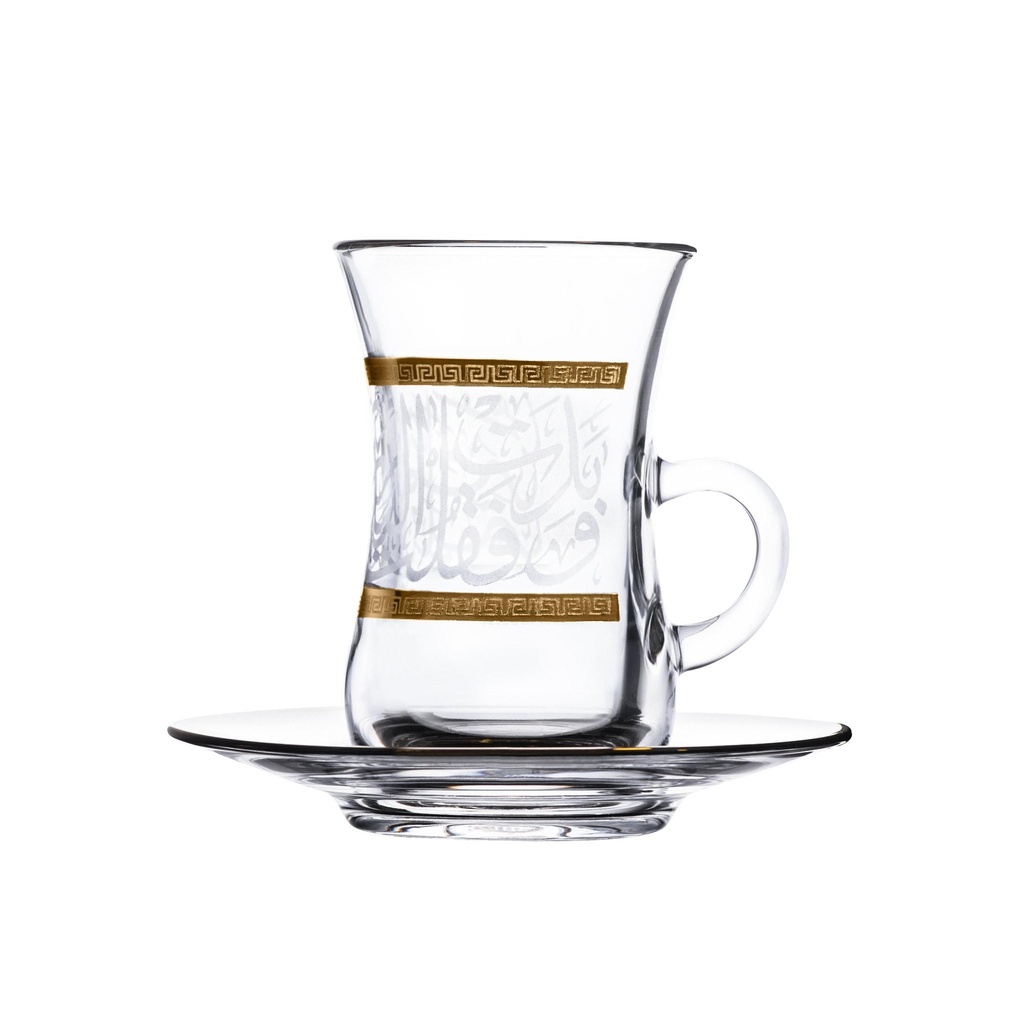 Tea glass and saucer set 12pcs / 46856