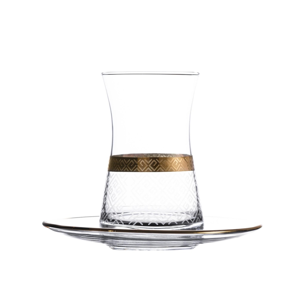 Tea glass and saucer set 12pcs / 46878