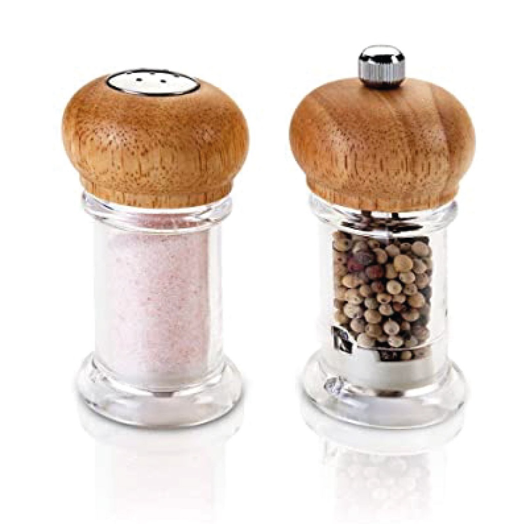 Metaltex Wooden Set Mill with Salt Shakers 10 cm Brown / 252816