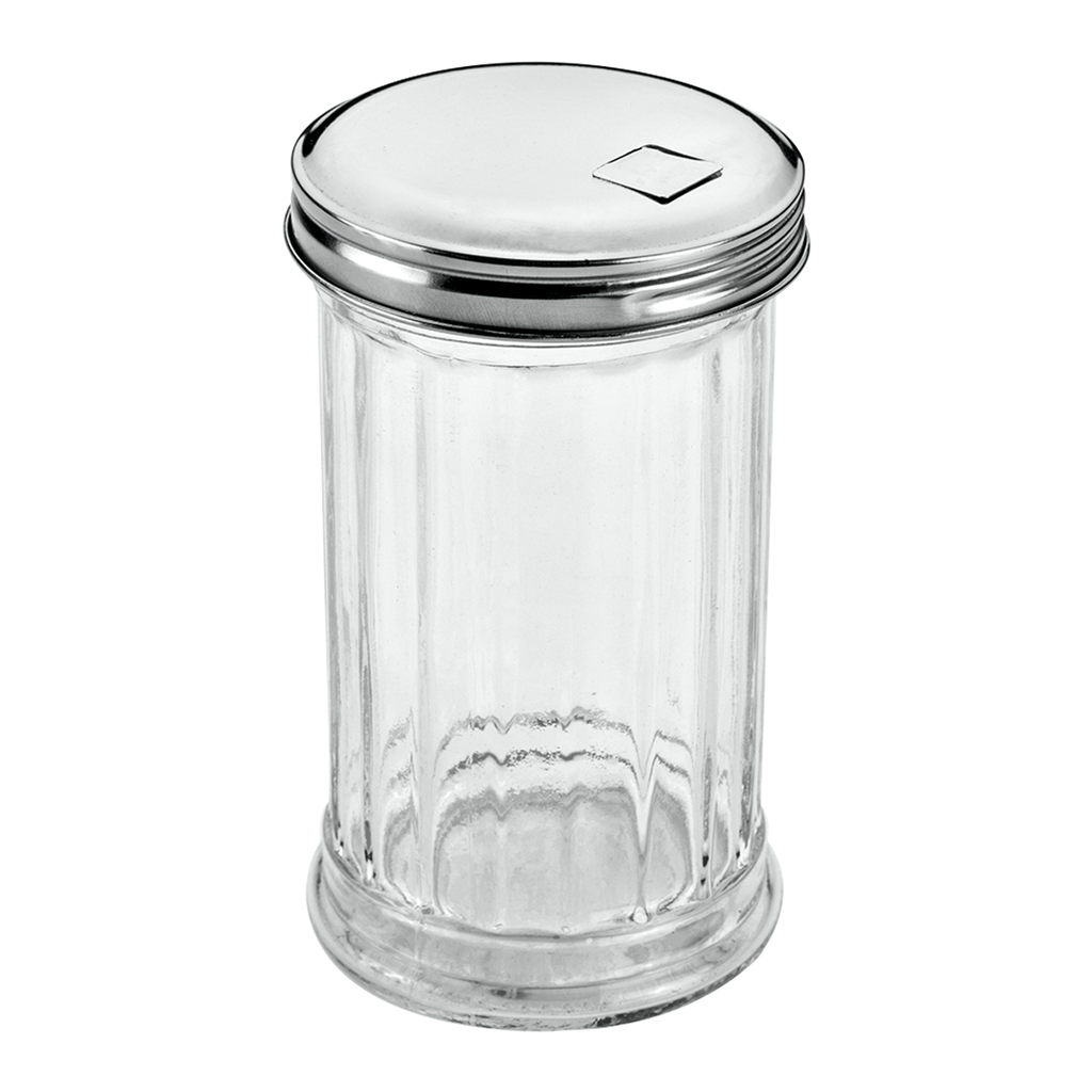 Metaltex Glass Dosito Sugar Pourer with Lid 320 ml Silver / 242933