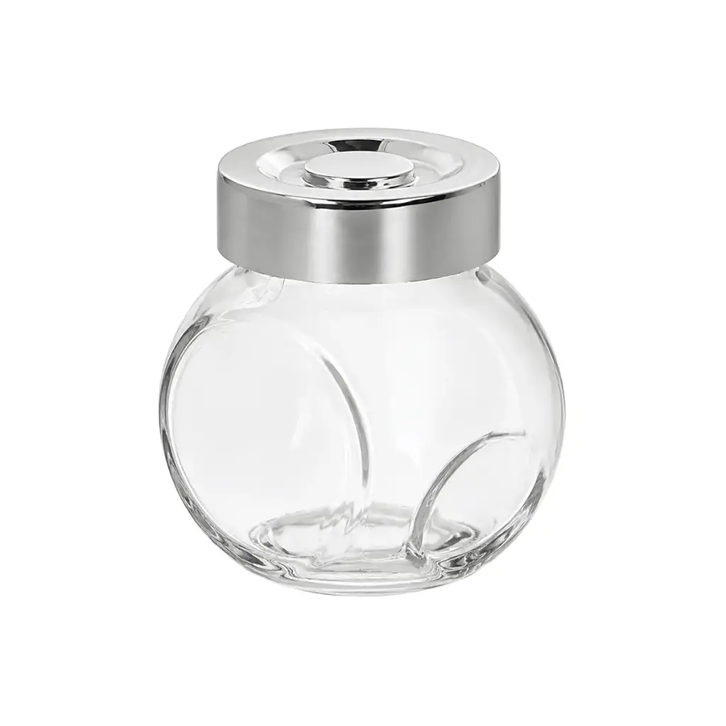 Metaltex Glass Glass Jar with Plastic Screw Lid 200 ml Silver / 252891