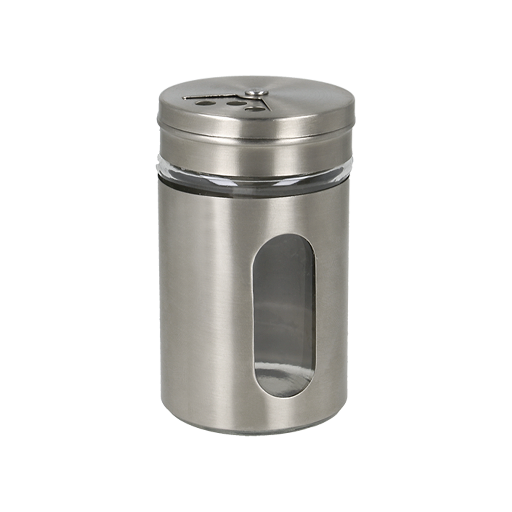 Metaltex Glass Salt & Pepper Spice Shaker Glass with Steel Rotating Lid / 252945