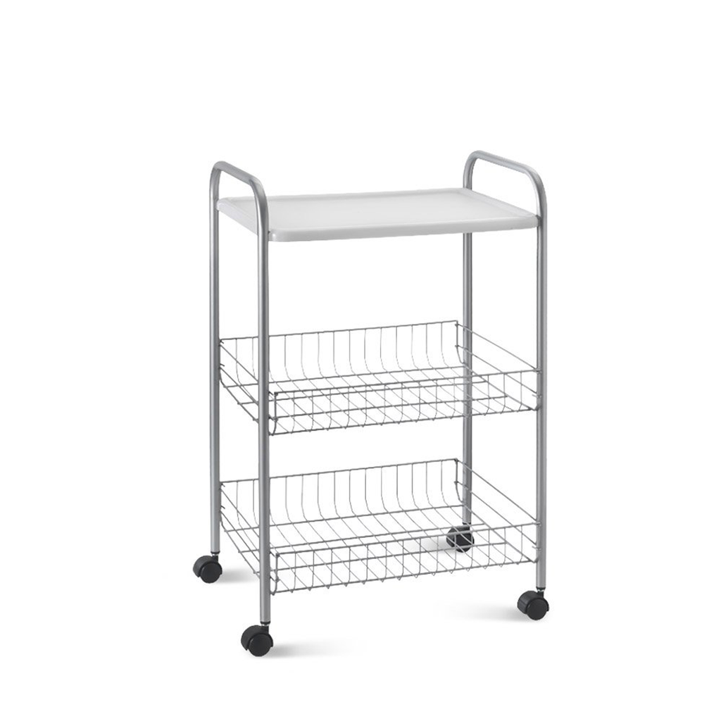 Metaltex Plastic Steel 2 Wire Base and Tray Roll Cart / 343502