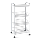 Metaltex Plastic Steel 3 Wire Base and Tray Roll Cart / 343503