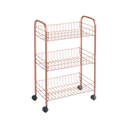 Metaltex Steel 3 Tier Rolling Cart Lugano Copper / 344403