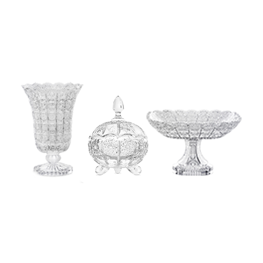City Glass 3 Piece Bohemia Square Serving Set 1.3 Liter