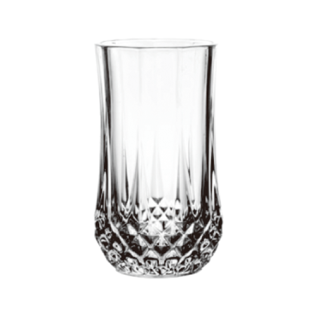 LX 6 Pieces Glass Diamond Cup 330 ml Set / LXZS0604