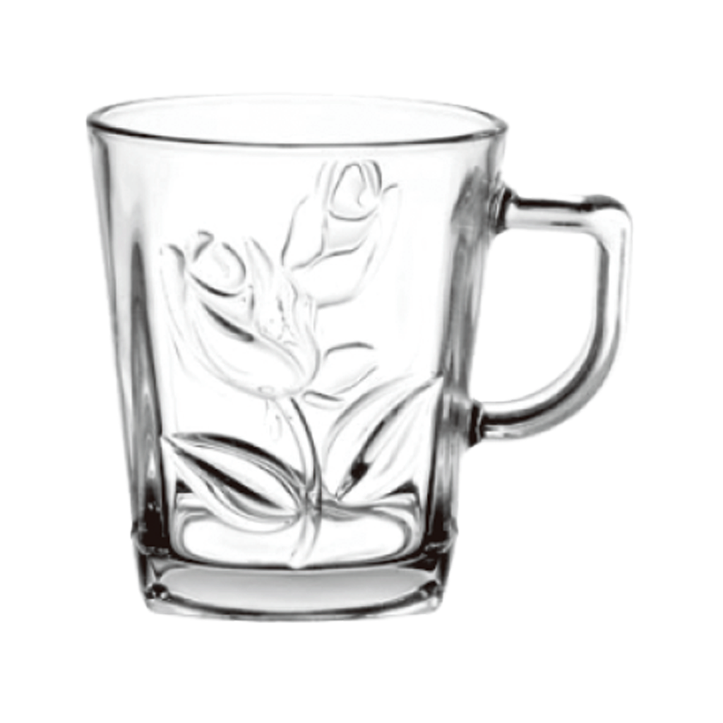 LX 6 Pieces Glass Tea Cup 268 ml Set / LXZB68-2