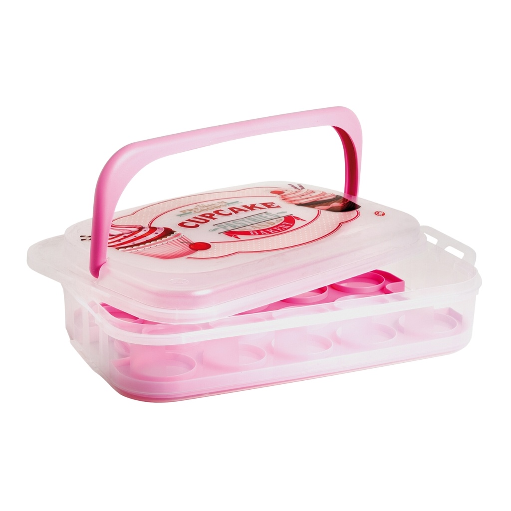 Snips Vintage Pink Cupcake Holder & Carrier 7 Liter / 000586