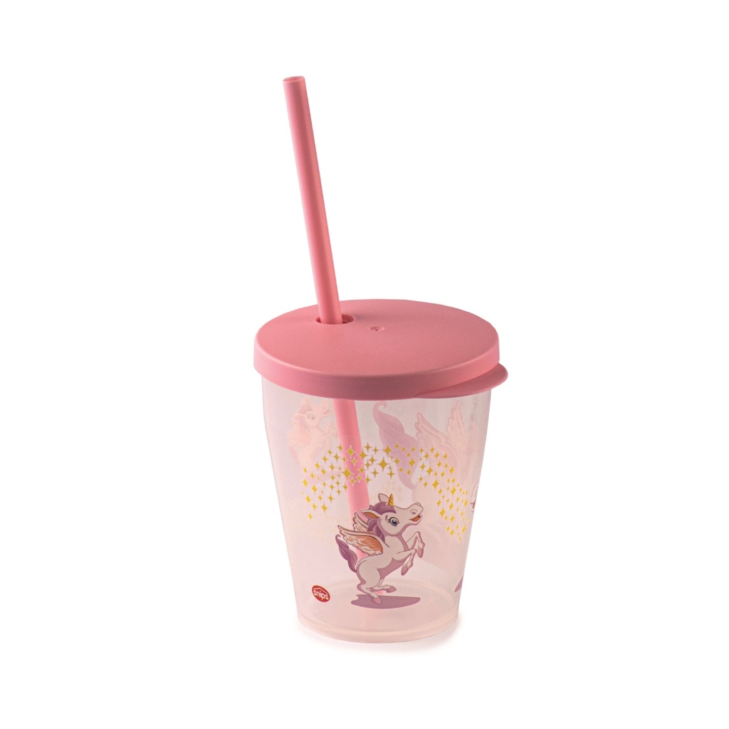 Snips Unicorn Cup 385 ml with Lid & Straw Set / 000586