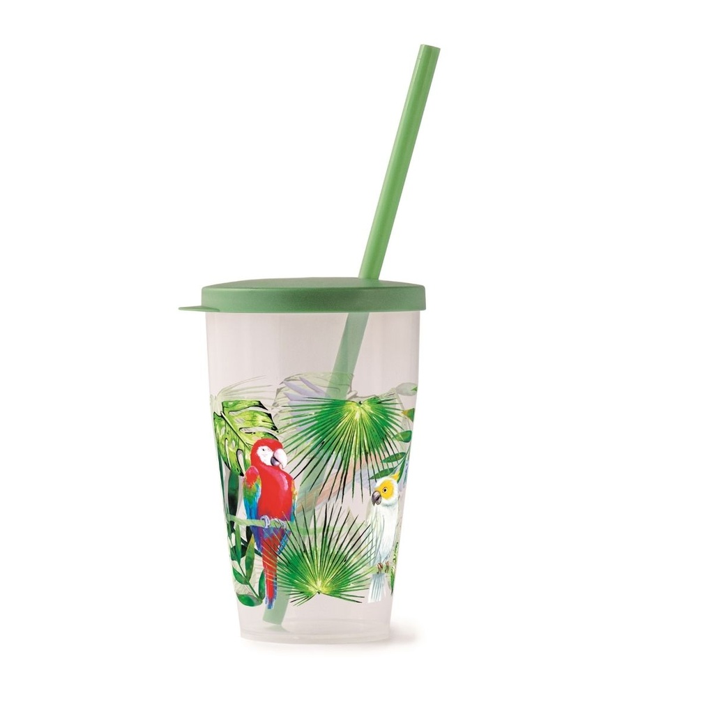 Snips Jungle Cup 500 ml with Lid & Straw Set / 010085