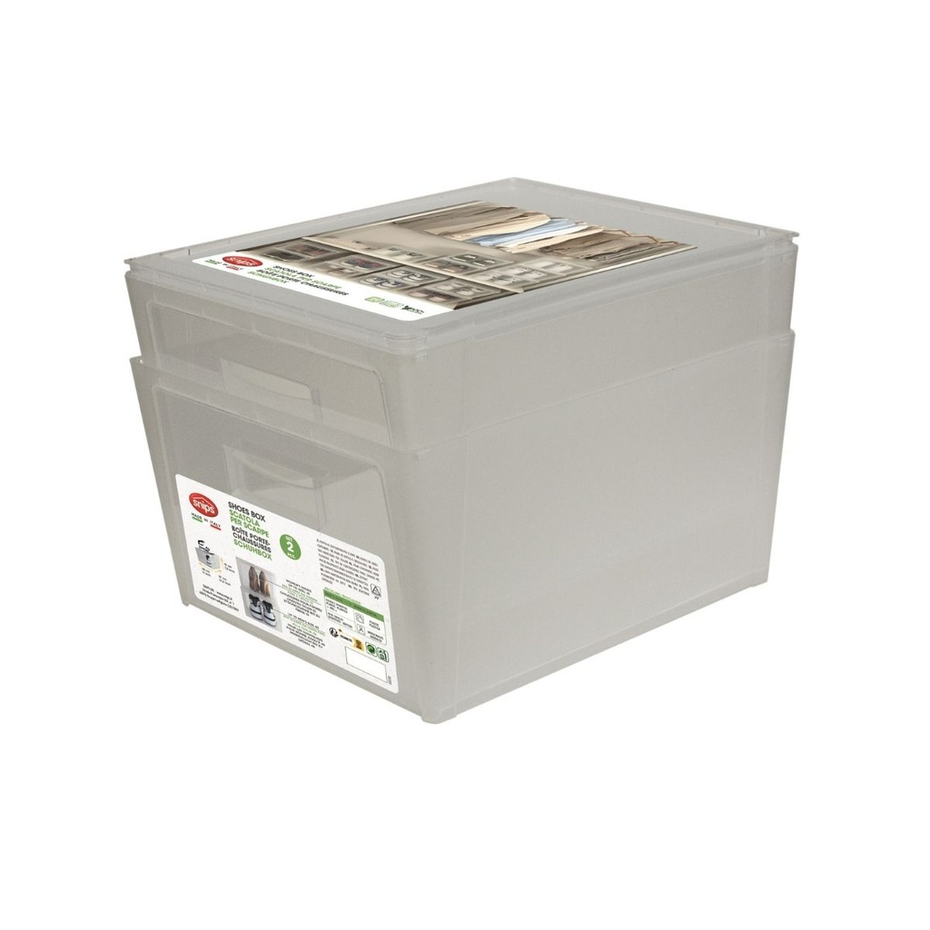 مجموعة صناديق أحذية من قطعتين 37 × 27.7 × 19 سم