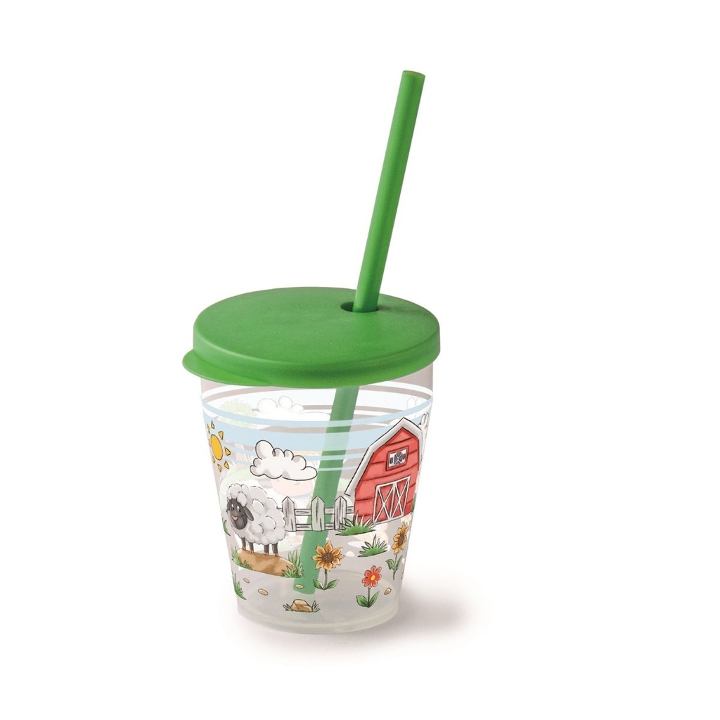 Snips Farm Cup 385 ml with Lid & Straw Set / 010086