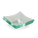 Arte Regal Transparent Square Glass Snack Bowl 4 Pieces Set 10 cm / 31457