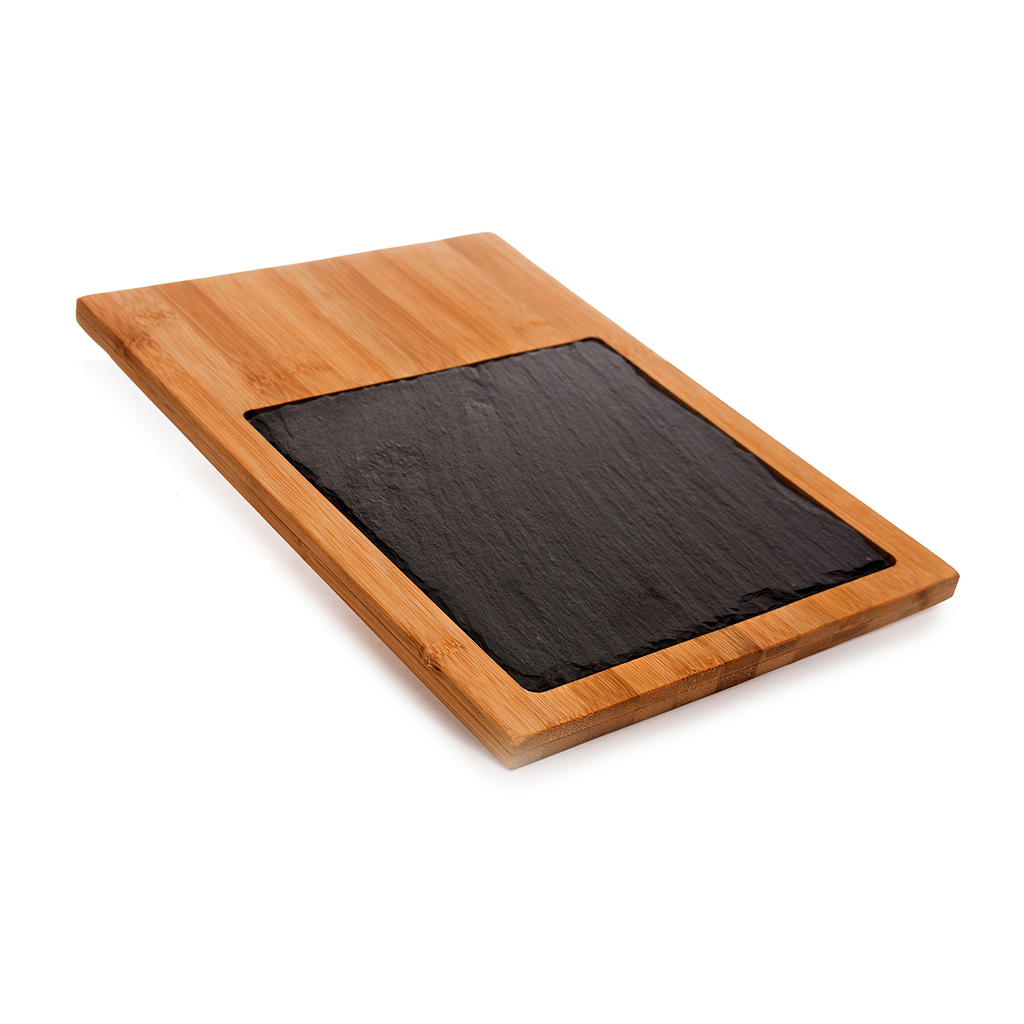 Arte Regal Wide Black Rectangular Bamboo Board with Slate 33 cm / 50407