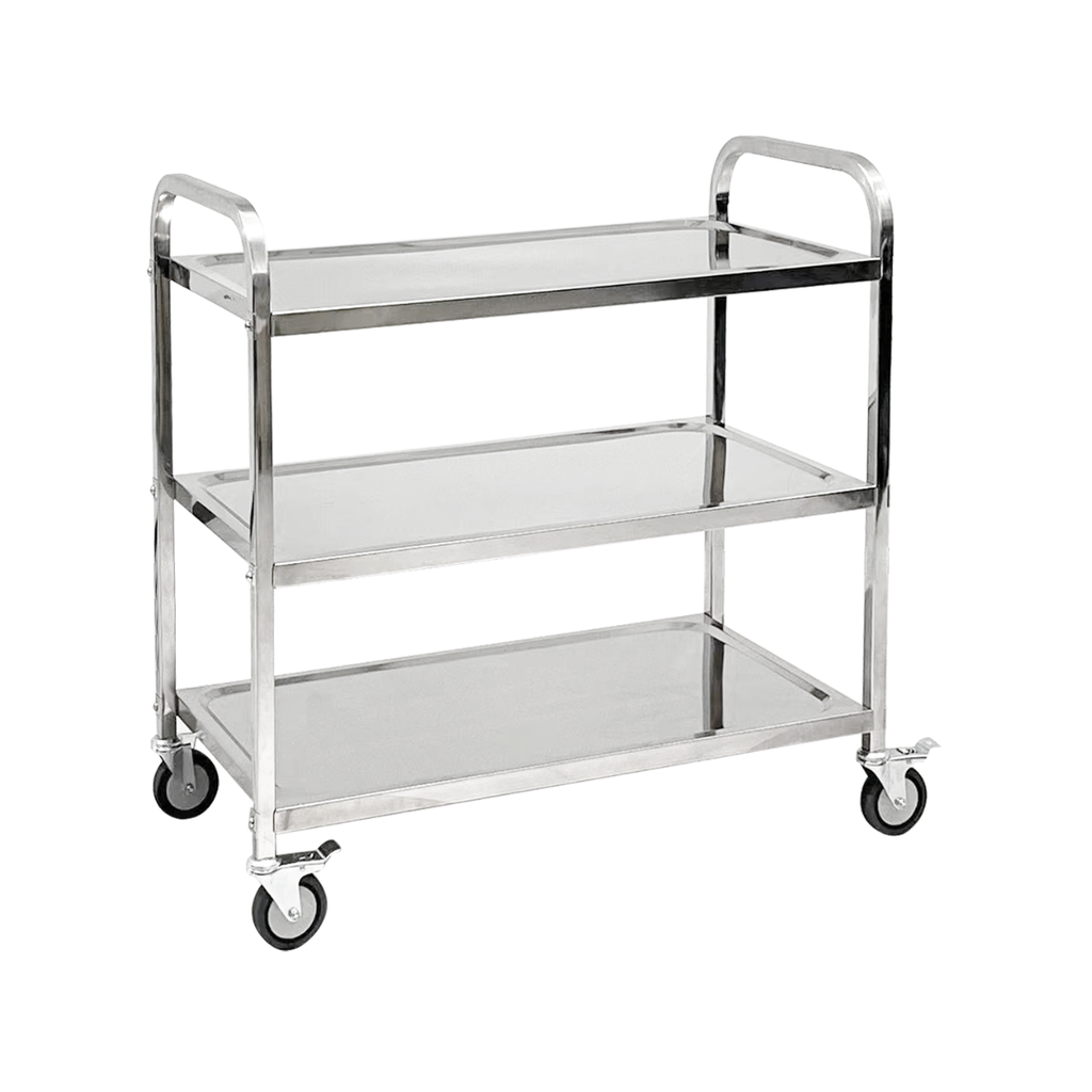 Jiwins 3-Tier Stainless Steel Serving Trolley Square Tube 150 kg / JW-TS395