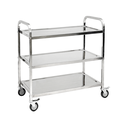 Jiwins 3-Tier Stainless Steel Serving Trolley Square Tube 150 kg / JW-TS395
