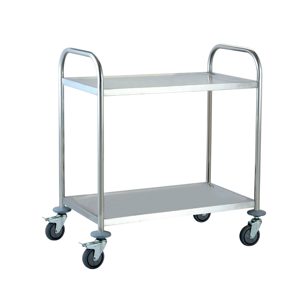 Jiwins 2-Tier Stainless Steel Serving Trolley Round Tube 100 kg / JW-TR286
