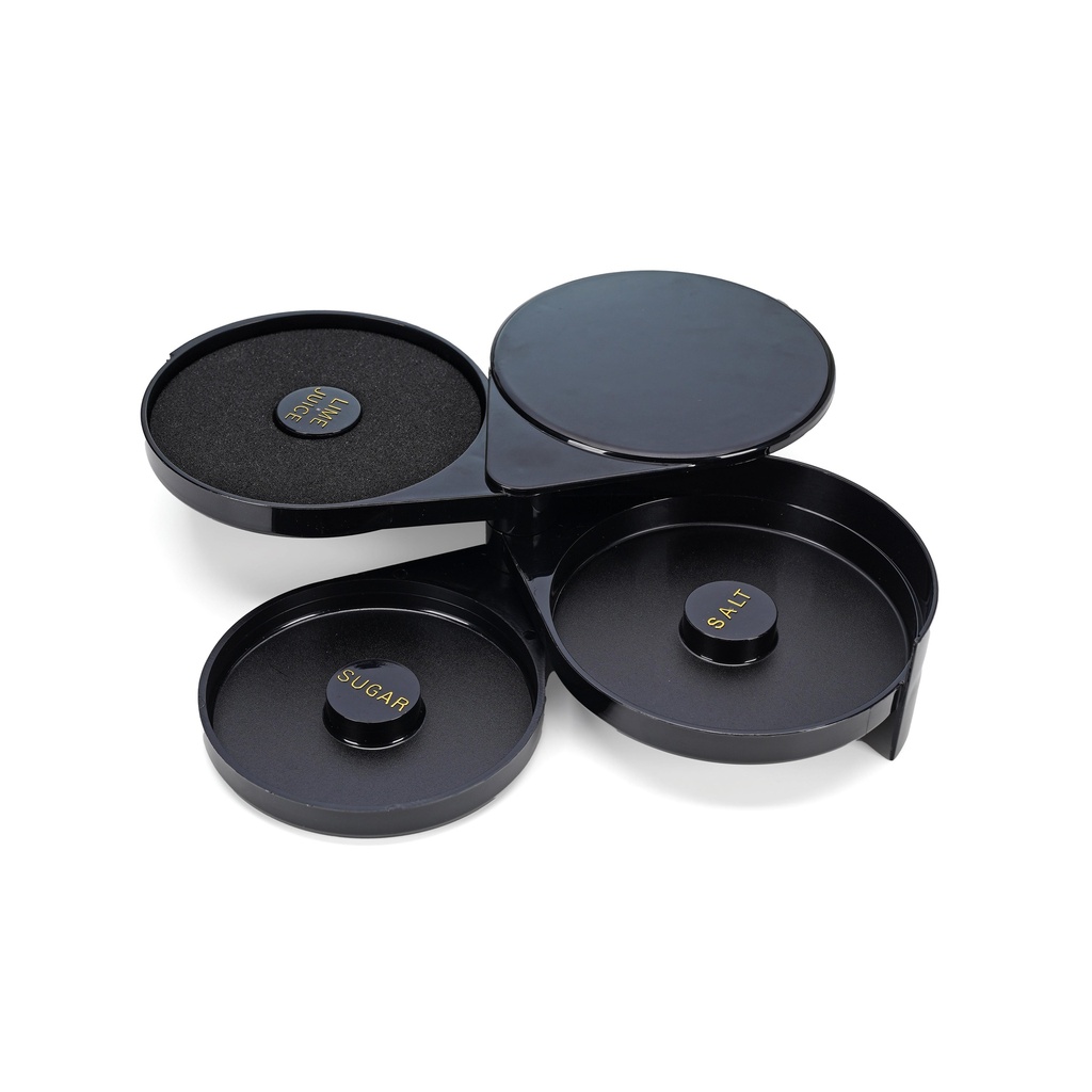 Jiwins Black Salt & Sugar Glass Stainless Steel Rimmer Black / JW-BSS