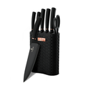 Berlinger Haus 7 Pieces Knife Set with Stand Black Rose Gold Collection / BH/2501
