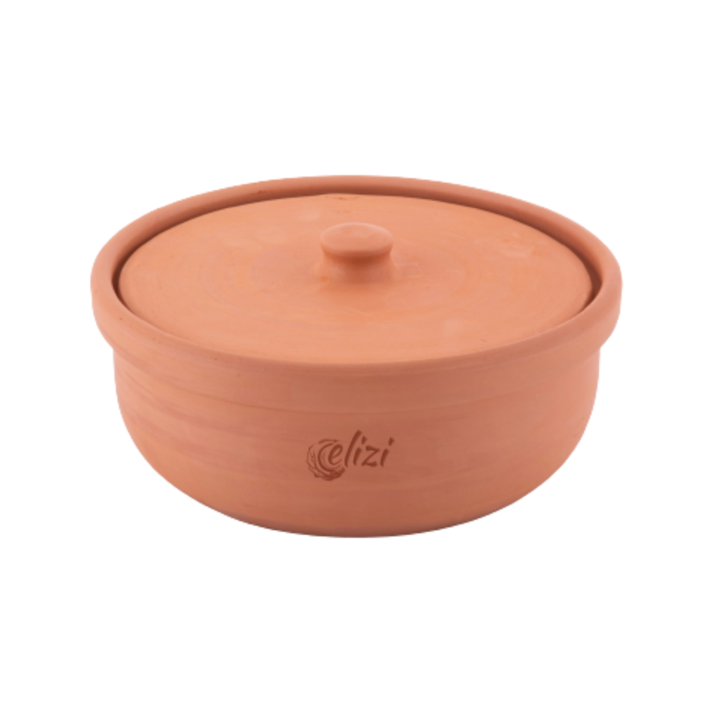 وعاء فخار بغطاء 27 سم / EL-007
