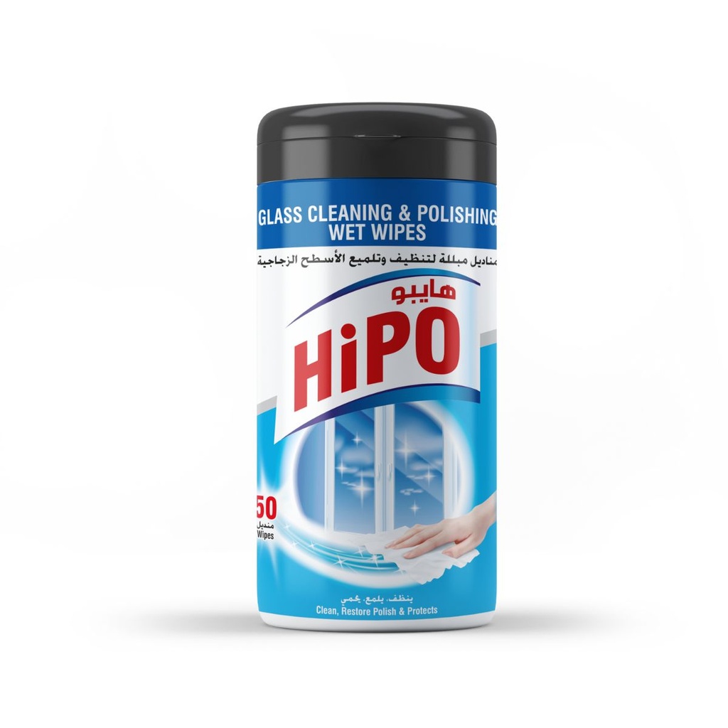 HiPO Glass Cleaning & Polishing 50 Wet Wipes
