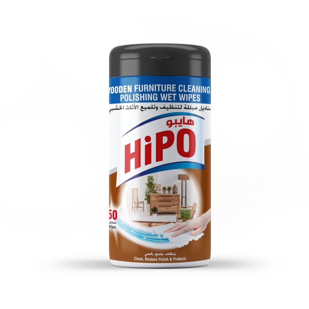 HiPO Wooden Furniture Cleaning & Polishing 50 Wet Wipes