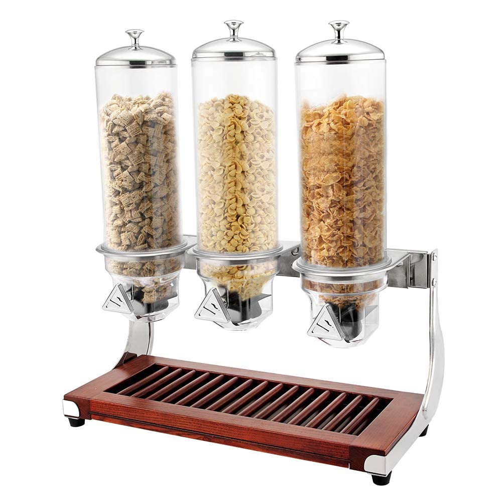 Sunnex Stainless Steel Savaii Wooden Cereal Dispenser 4 Liter