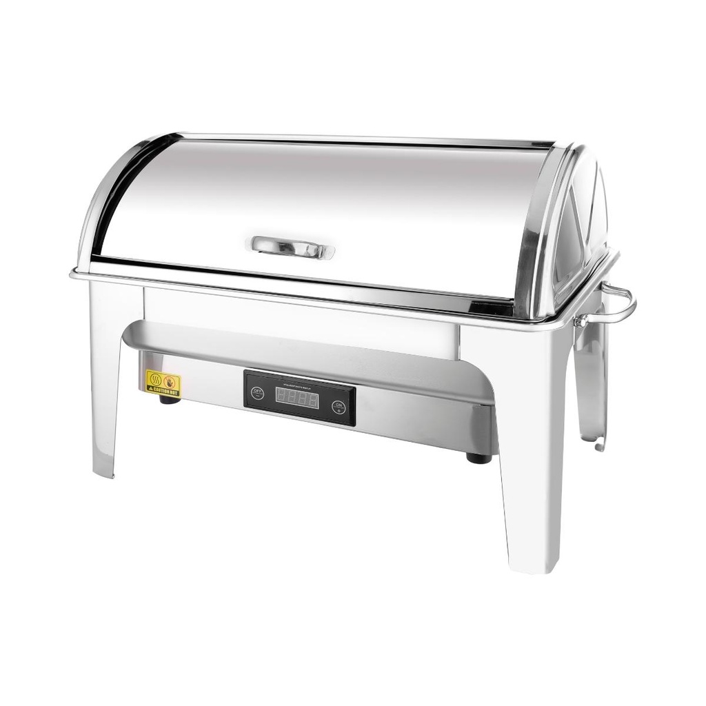 Sunnex Electric Roll Top Chafer 1/1 Size 8.5 Liter, 220V-240V 50/60Hz 800W, 65 mm Deep / ME9111S-UK